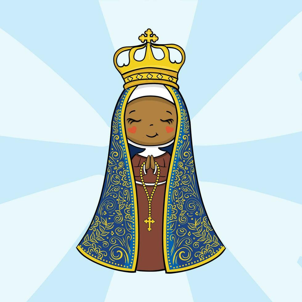 Vector hand drawn nossa senhora aparecida illustration