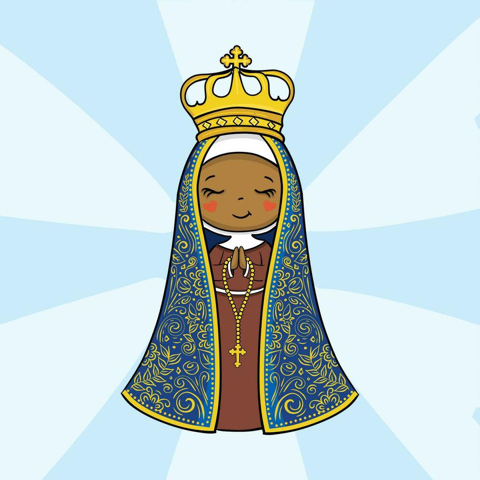 vector mano dibujado nossa senhora aparecida ilustración