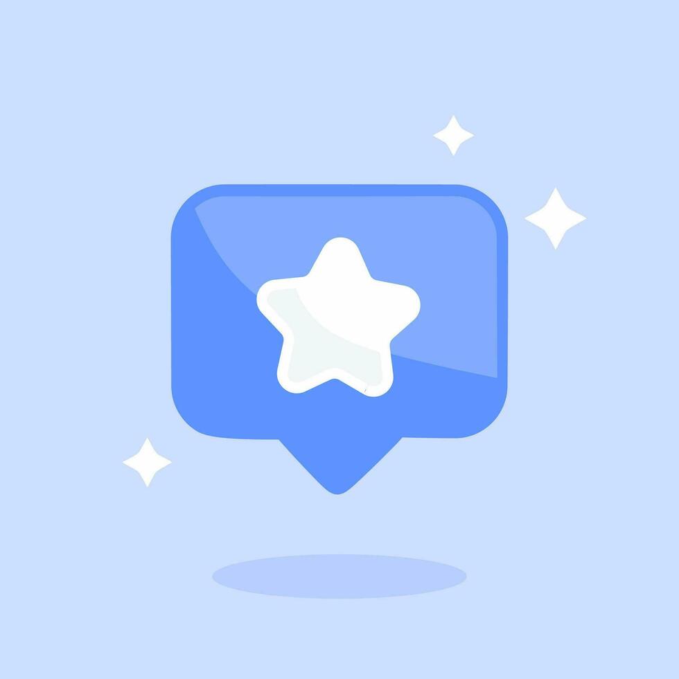 favorito estrella icono firmar símbolo botón en azul habla burbuja vector