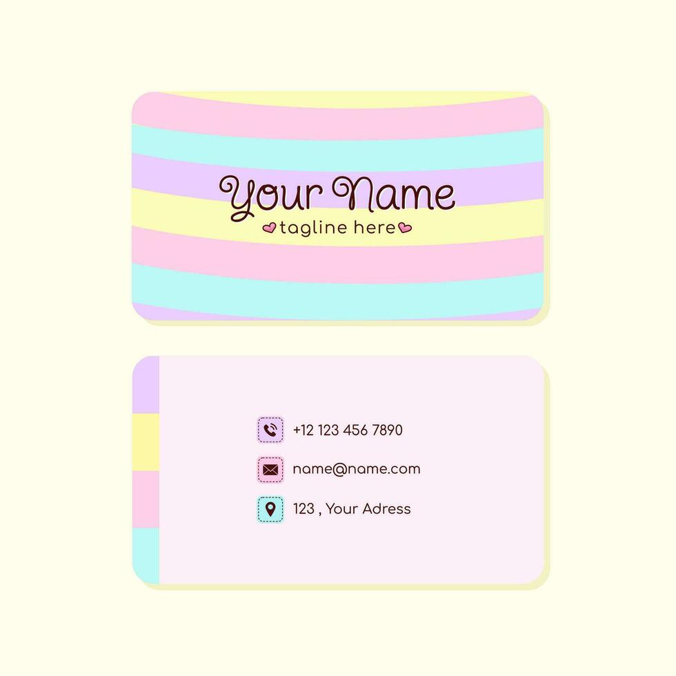 Cute business card template vector