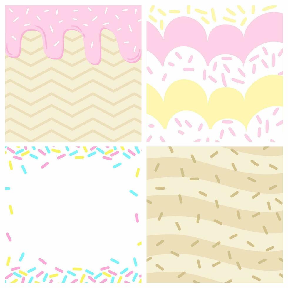 Cute set of backgrounds - pattern illustration vector