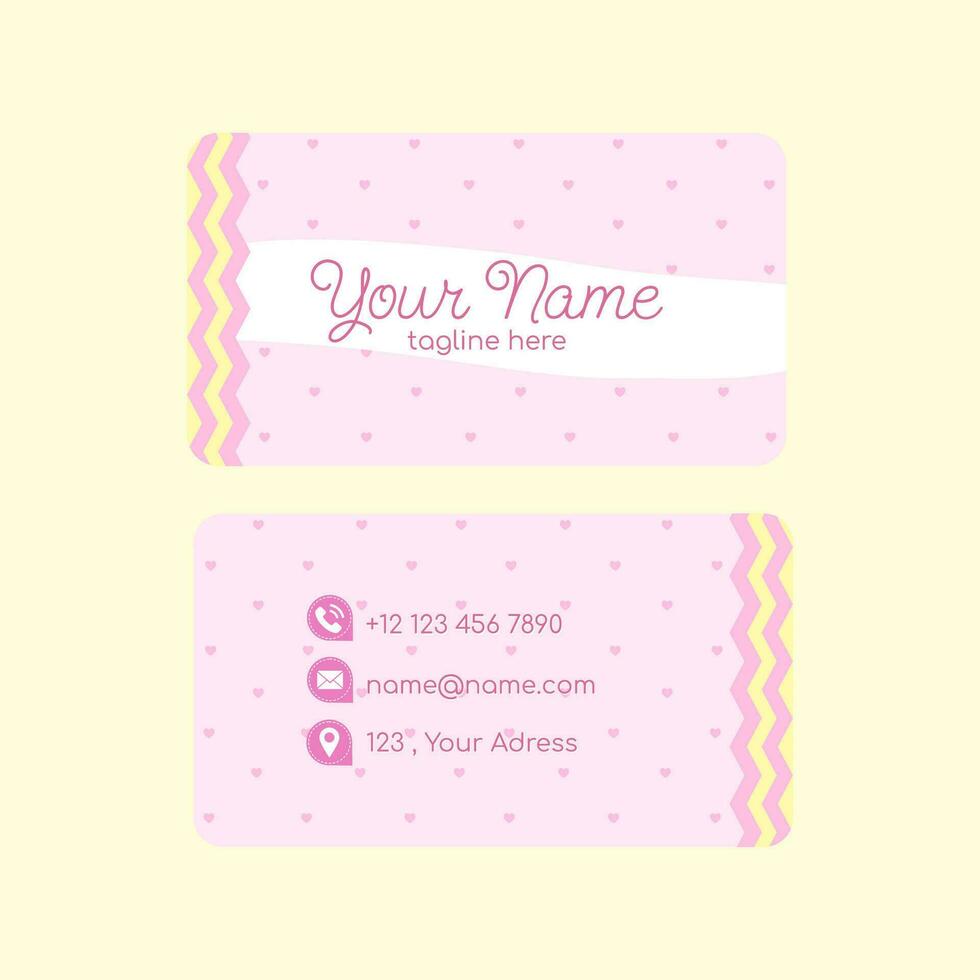 Cute business card template vector
