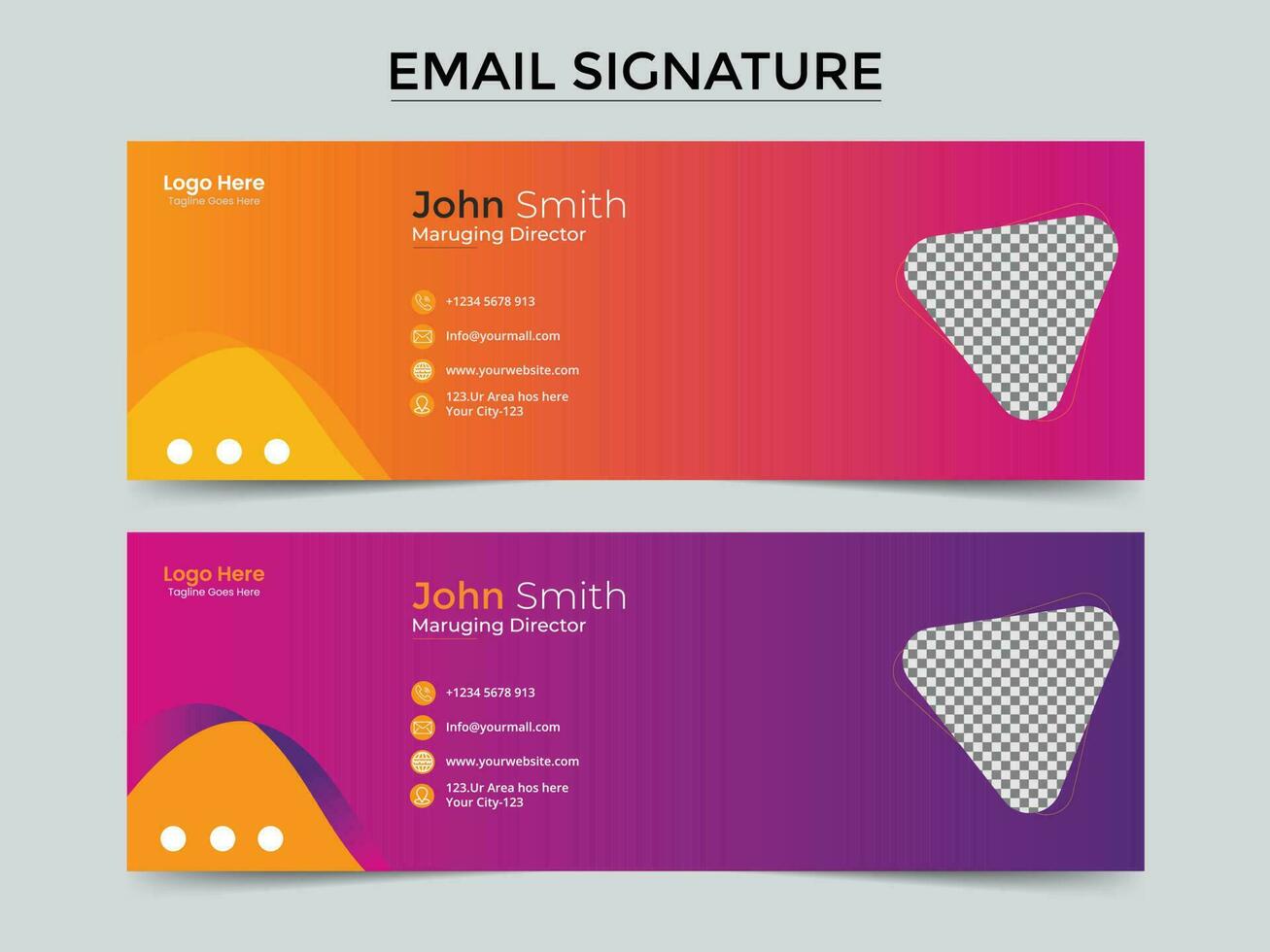 Email signature for any corporate business or office. Email signature template. professional email signature catalog vector