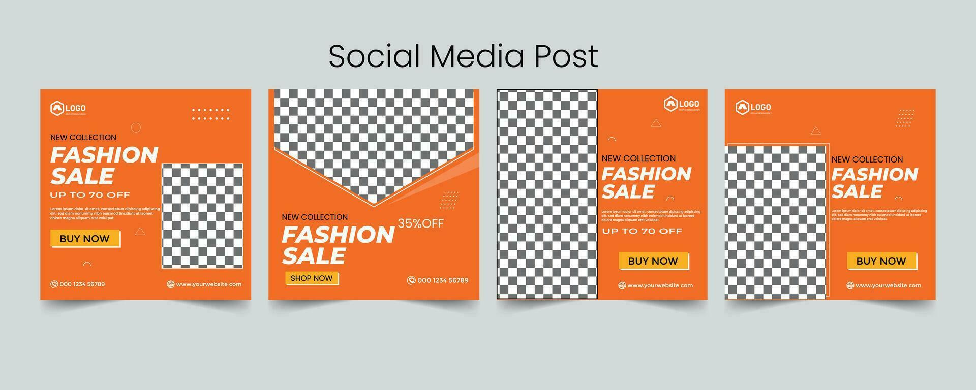 fashion social media post template design vector