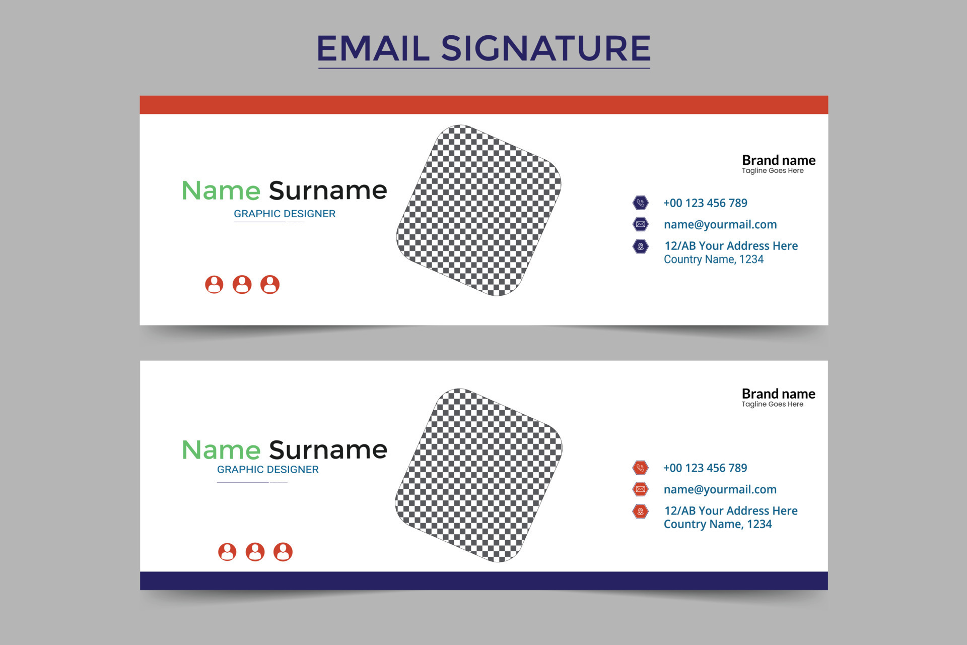 Email Signature Vector Templates. with a Trendy email signature, Modern ...