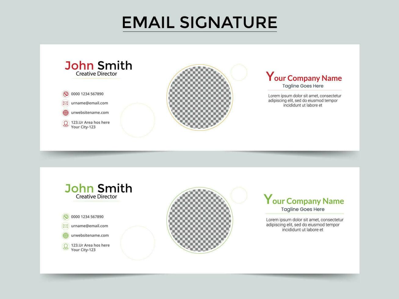 Email Signature Vector Templates. with a Trendy email signature, Modern Professional awesome unique Corporate Email signature.