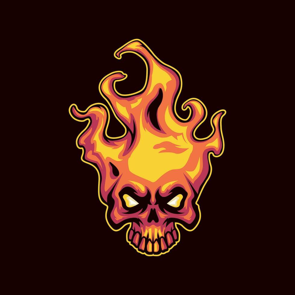 Skull fire mascot logo vector