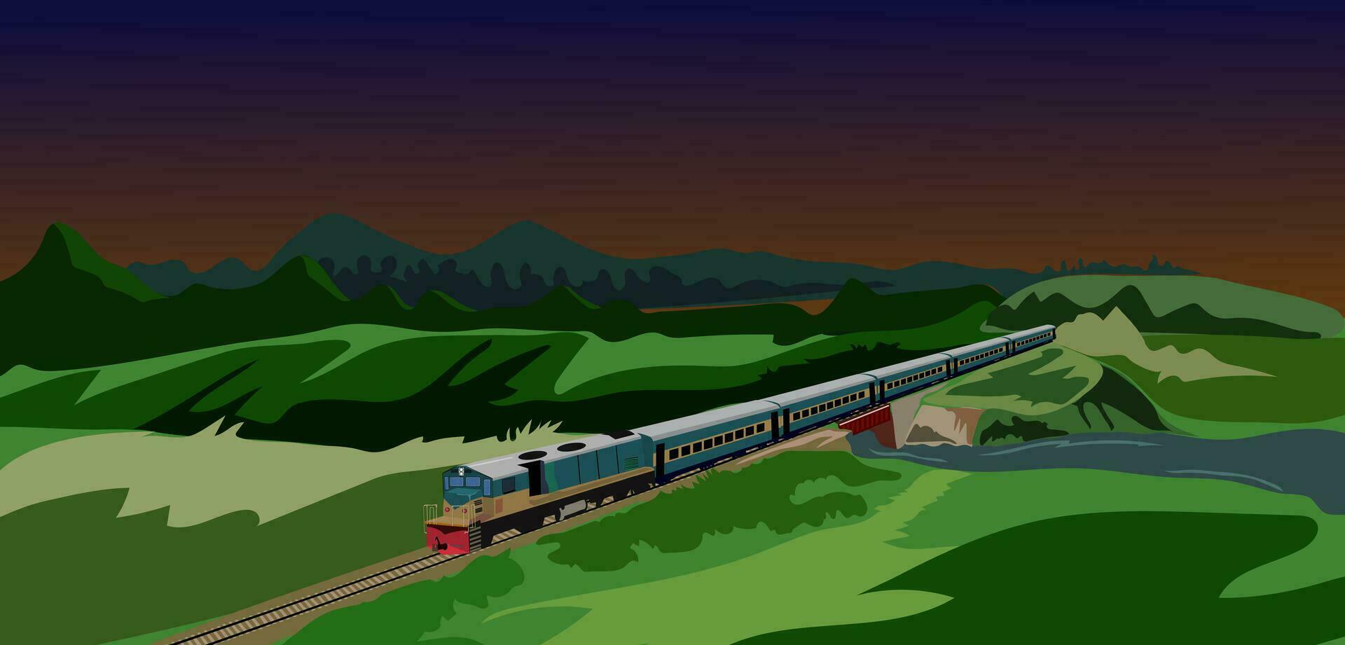 Bangladesh Railway Landscape vector
