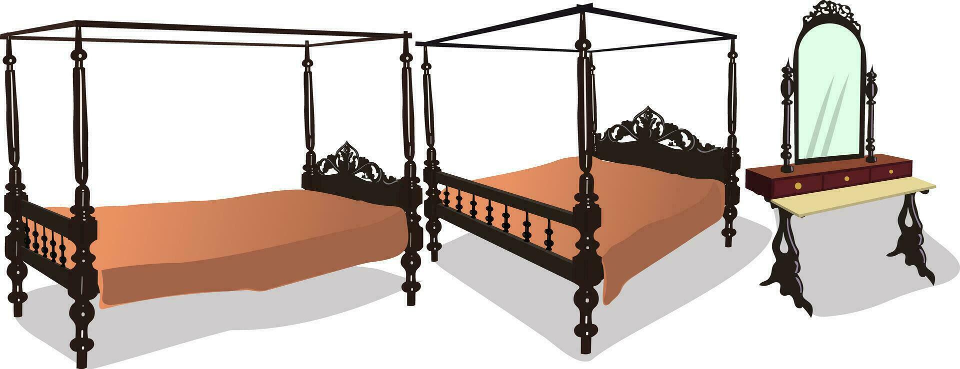 Old Vintage Furnitures vector