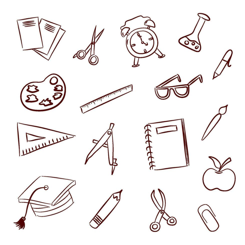 School doodle line art vector