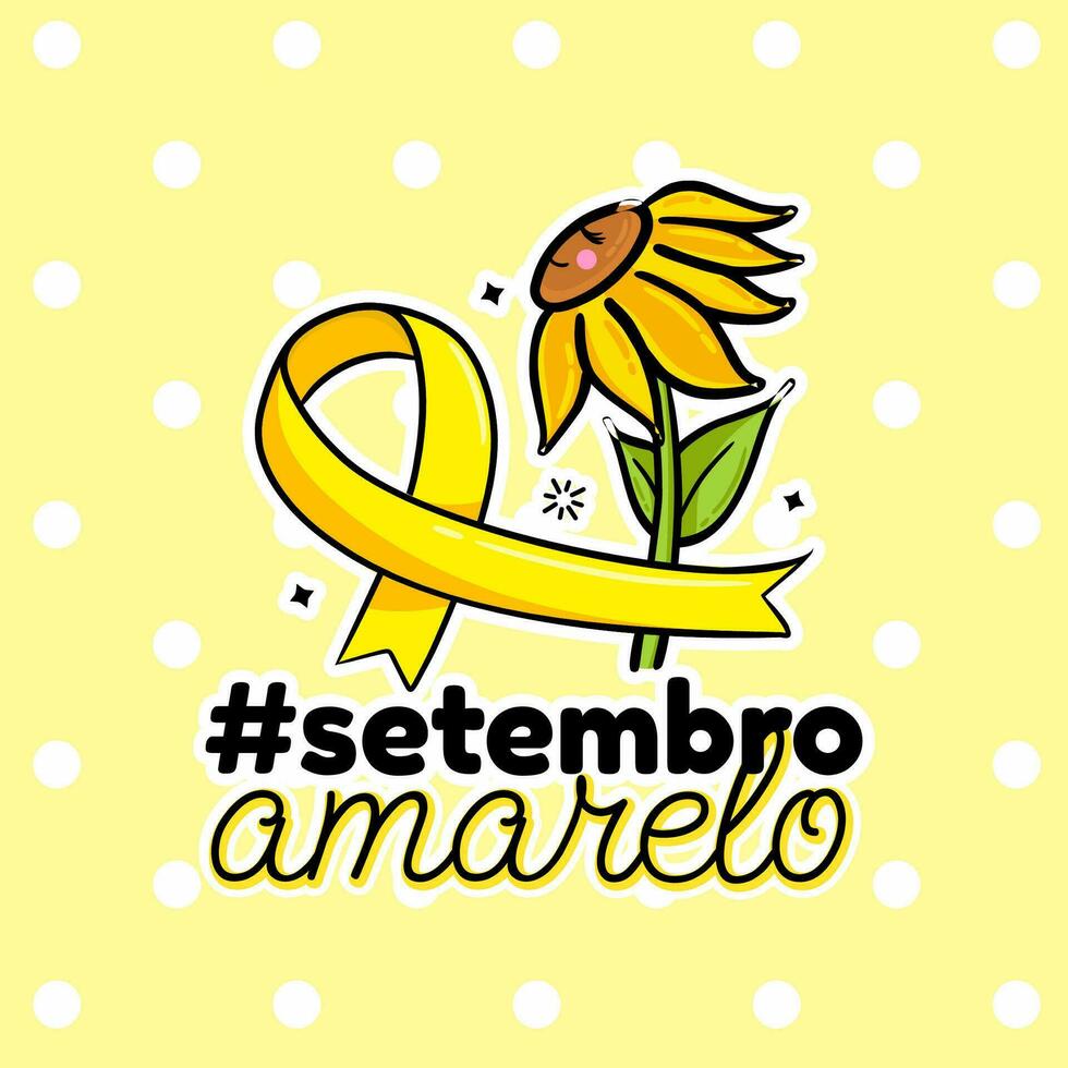 artes septiembre amarelo - amarillo septiembre letras vector