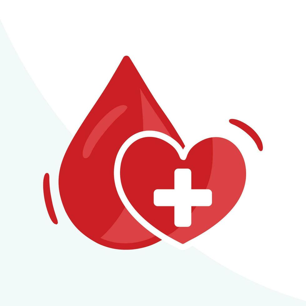Red heart and blood drop representing blood donation - blood donation campaign - doacao de sangue vector