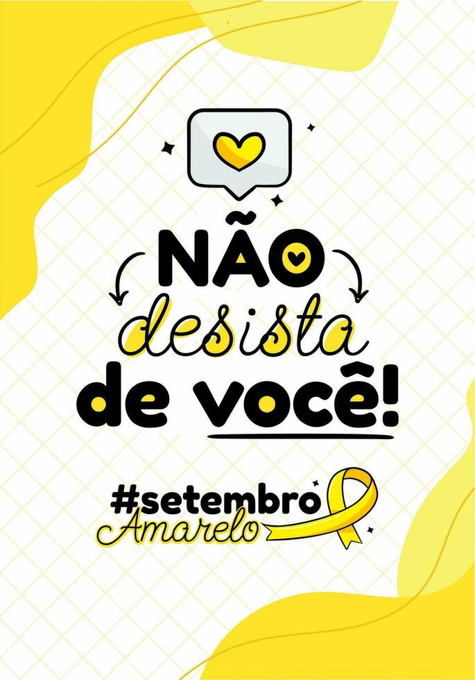 Artes Setembro amarelo - Yellow September arts vector