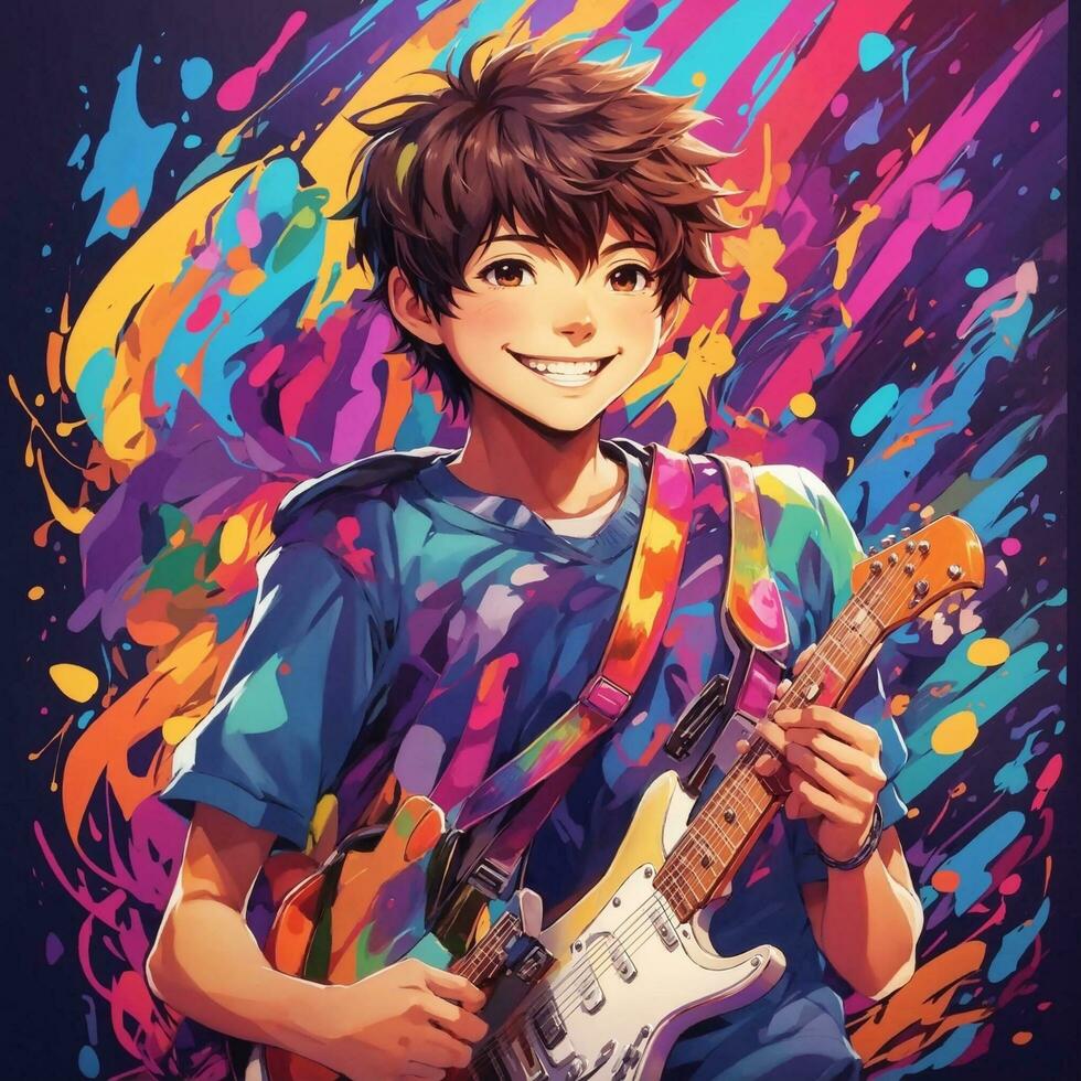 music boy with  guiter photo