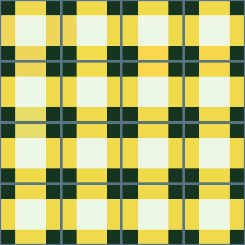 Checkered fabric texture in yellow, and green. Plaid pattern. Seamless print. vector