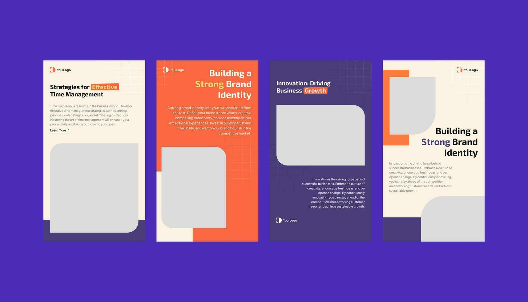 Business promotion collection set with vertical banner or social media story template vector