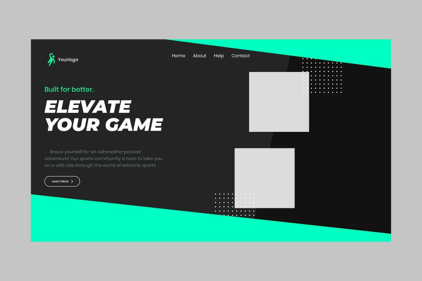 Sport Gym Fitness Landing Page UI Kit Template vector
