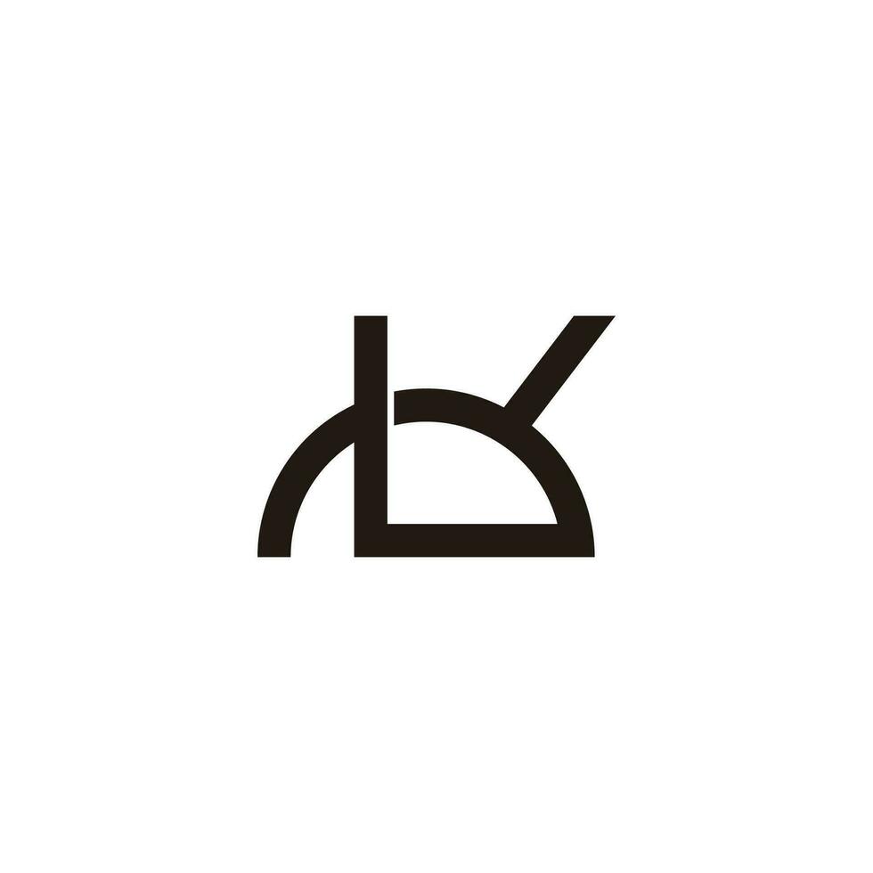 letter bk abstract loop line logo vector