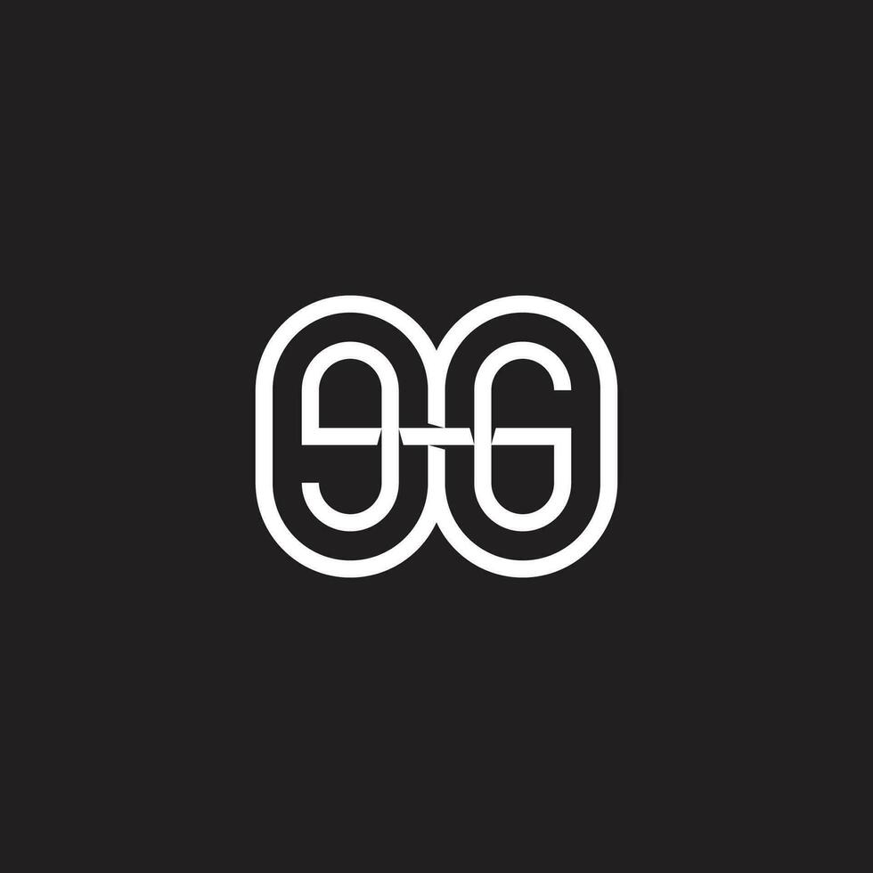 letter gg circles geometric link line logo vector