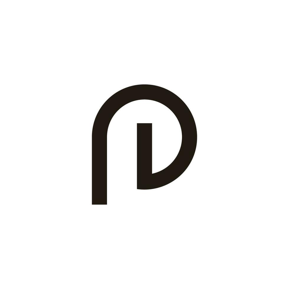 letter pd simple round logo vector
