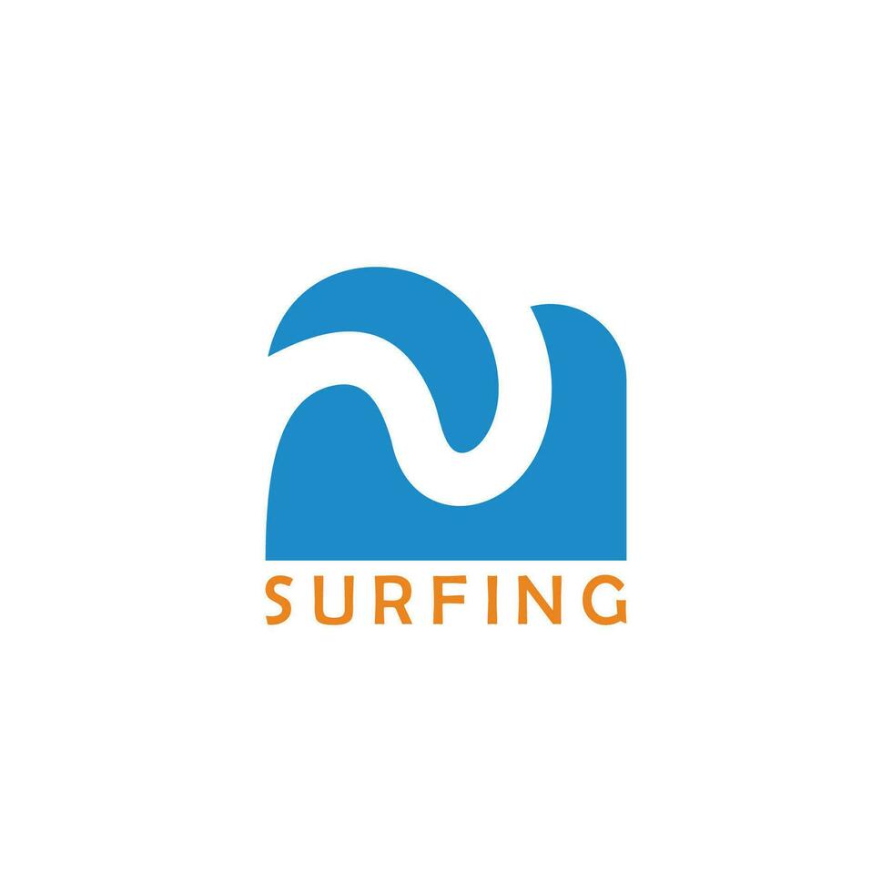 motion waves simple surfing fun logo vector