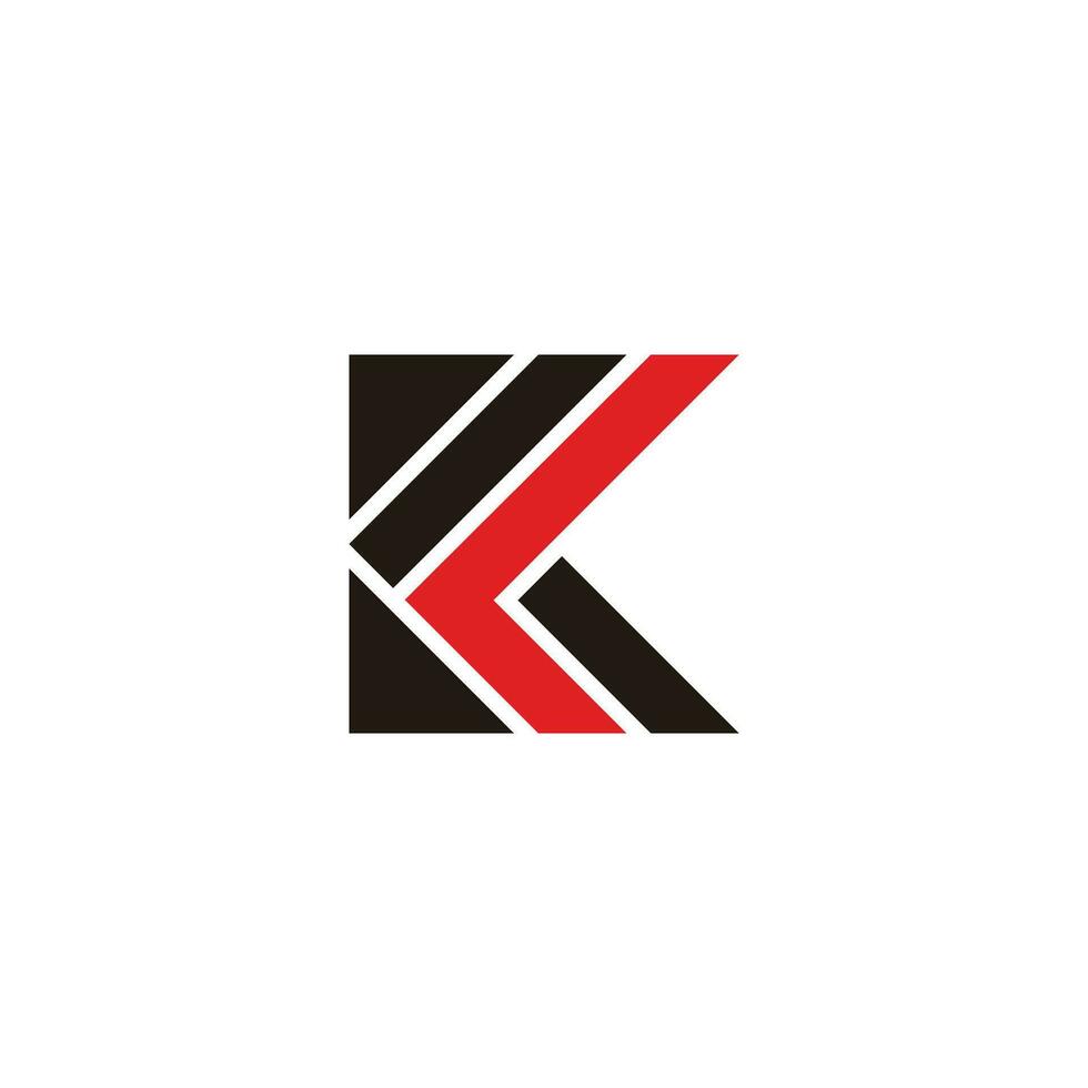 letter kl stripes geometric line logo vector
