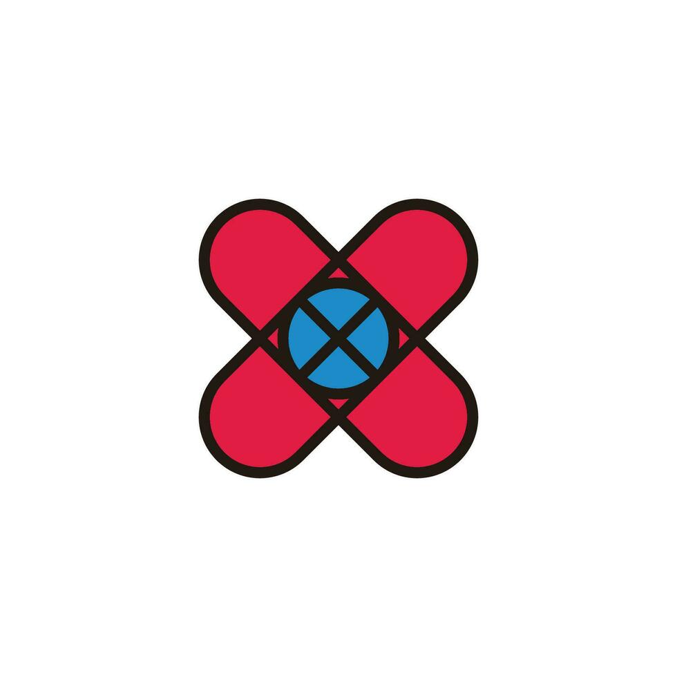X flor sencillo vistoso geométrico logo vector