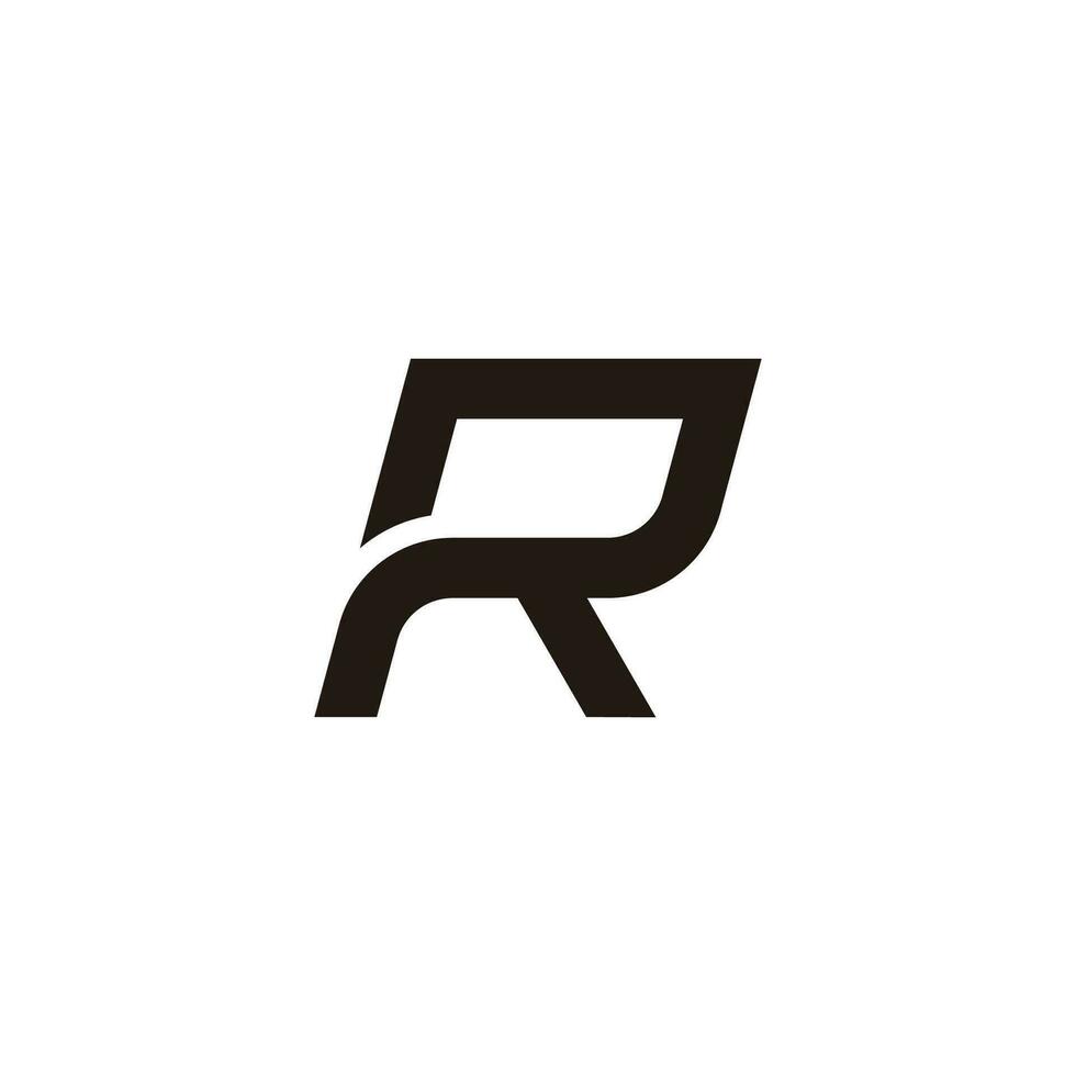 letter pr curve geometric line logo vector