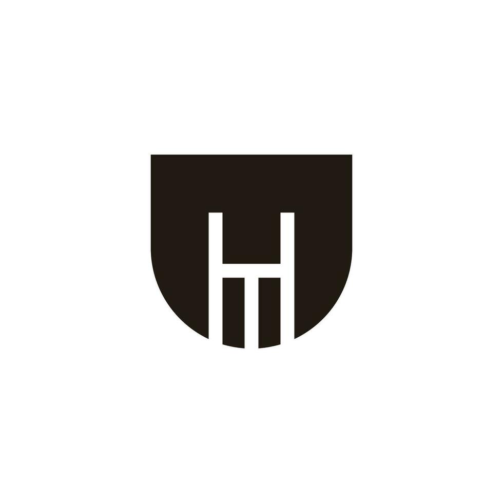 letter m shield simple geometric logo vector