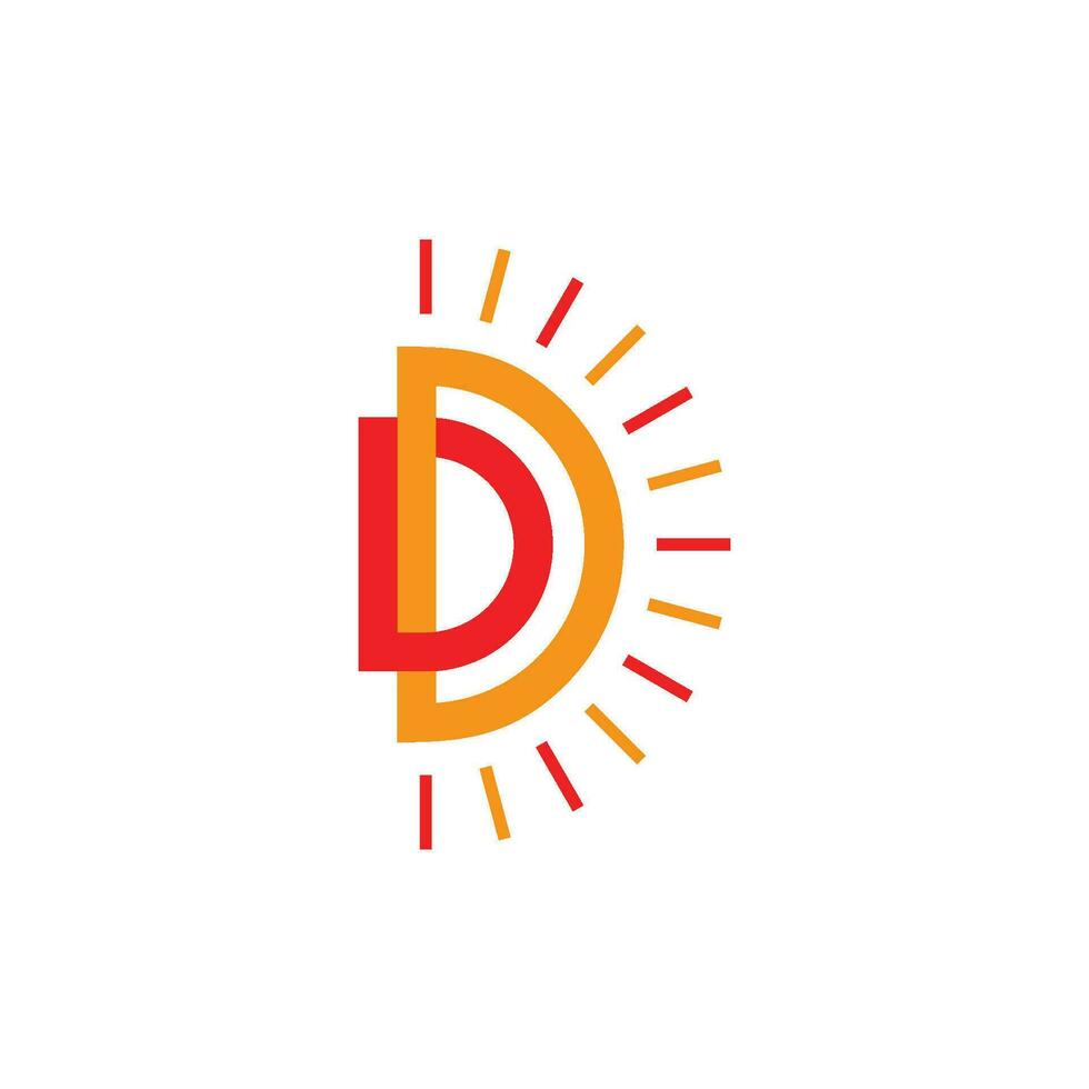 letter dd shine overlapping line logo vector