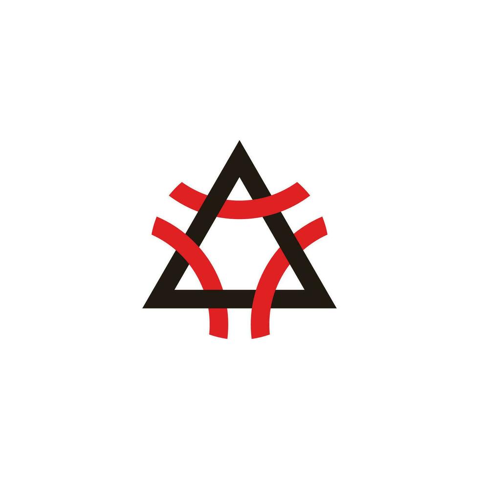 triangle letter a colorful line overlap logo vector