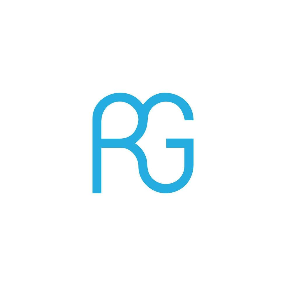 letter rg oval font geometric logo vector