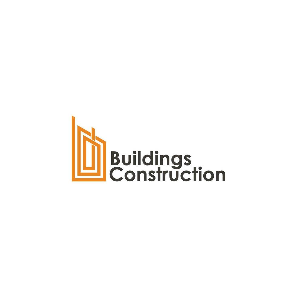 letter b abstract building construction line art logo vector