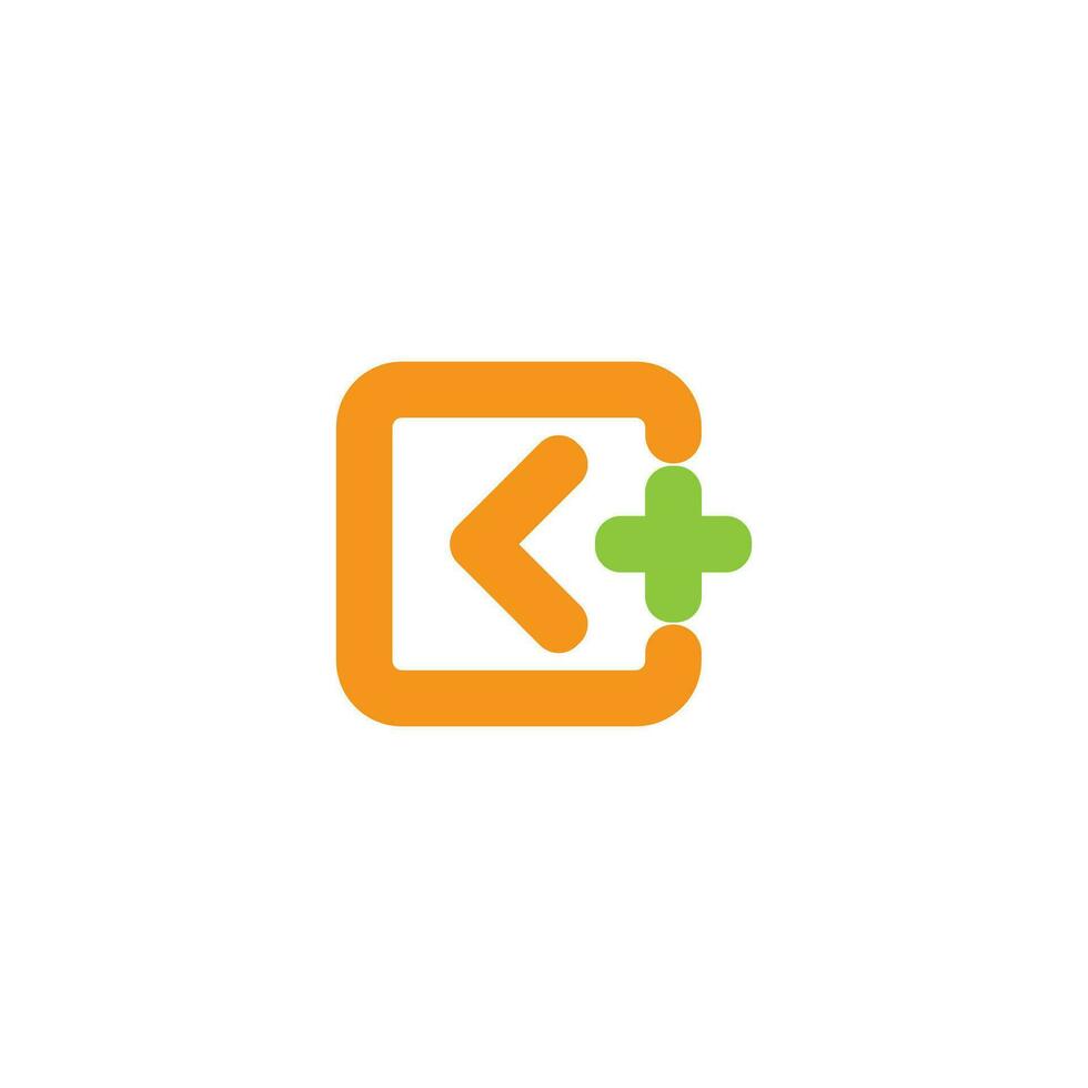 letter ck plus medical logo vector