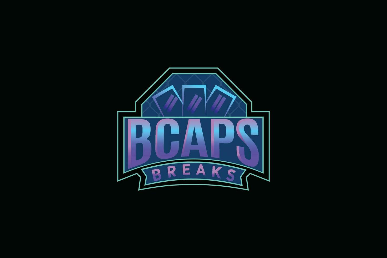 bcaps breaks sports card logo design template vector