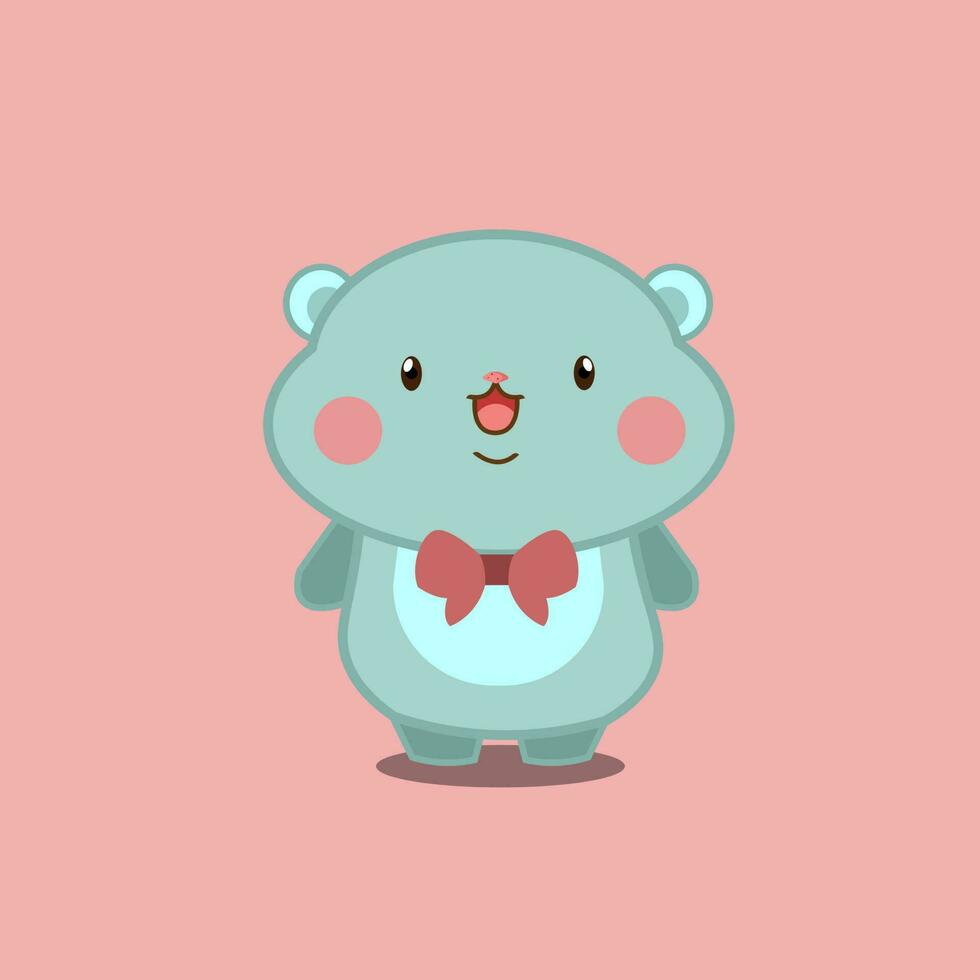 happy mice with tie smile in pink background vector