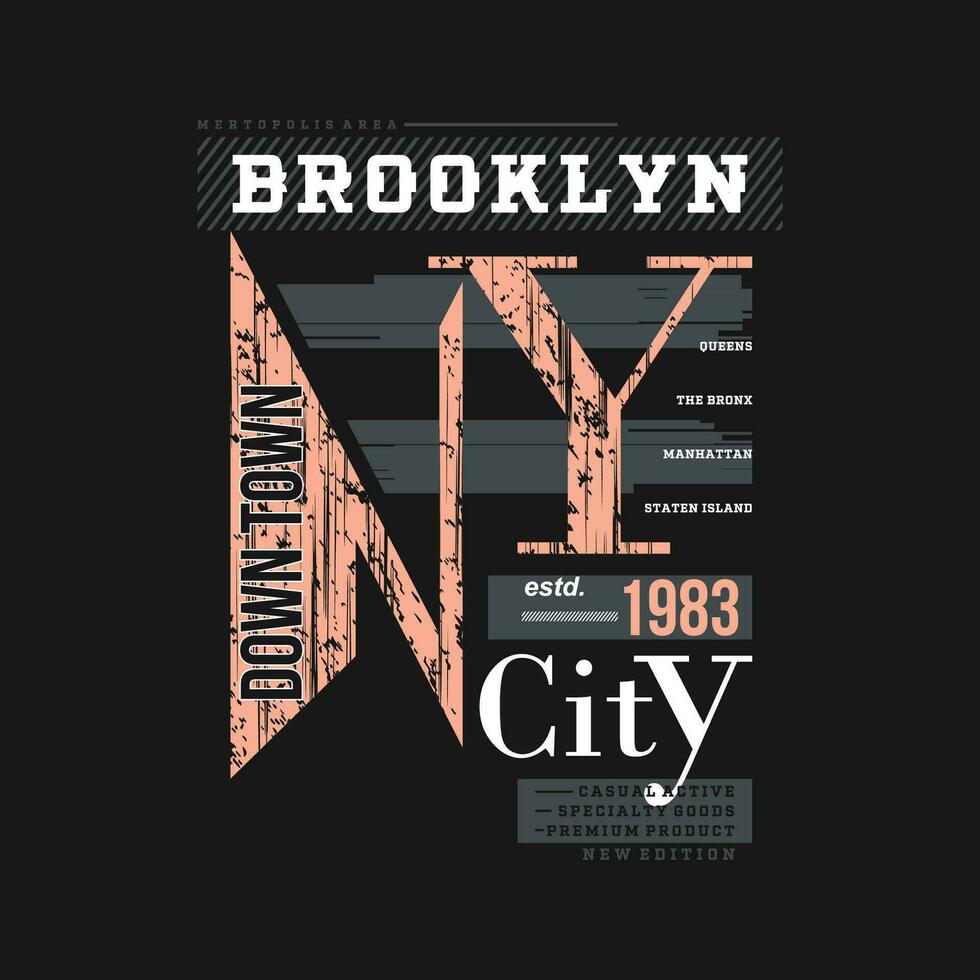brooklyn text frame graphic design, typography vector illustration, modern style, for print t shirt