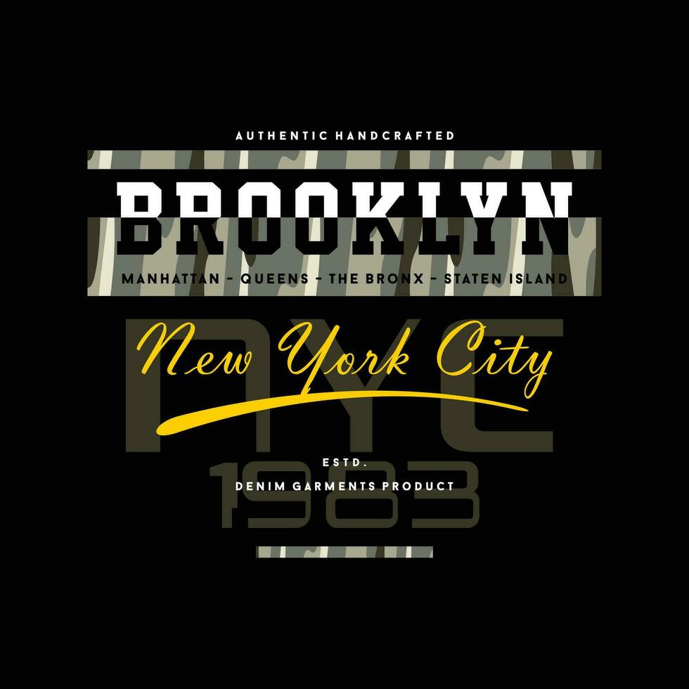 brooklyn typography vector, graphic design, fashion illustration, for casual style print t shirt vector