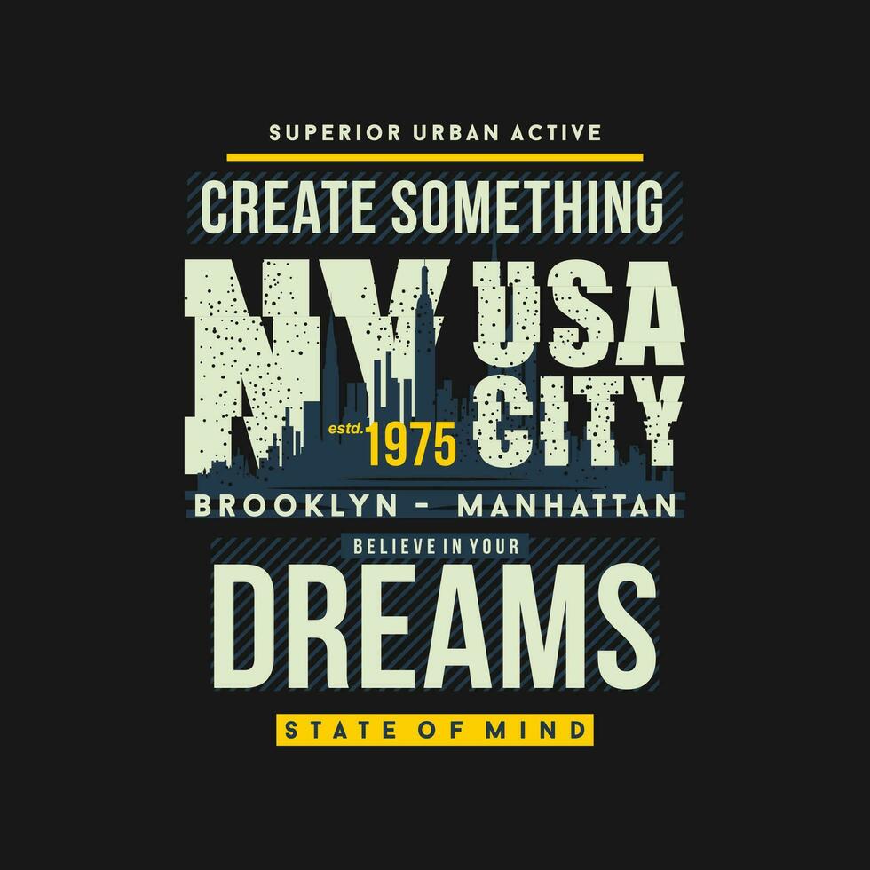 nyc usa graphic t shirt design, typography vector, illustration, casual style vector