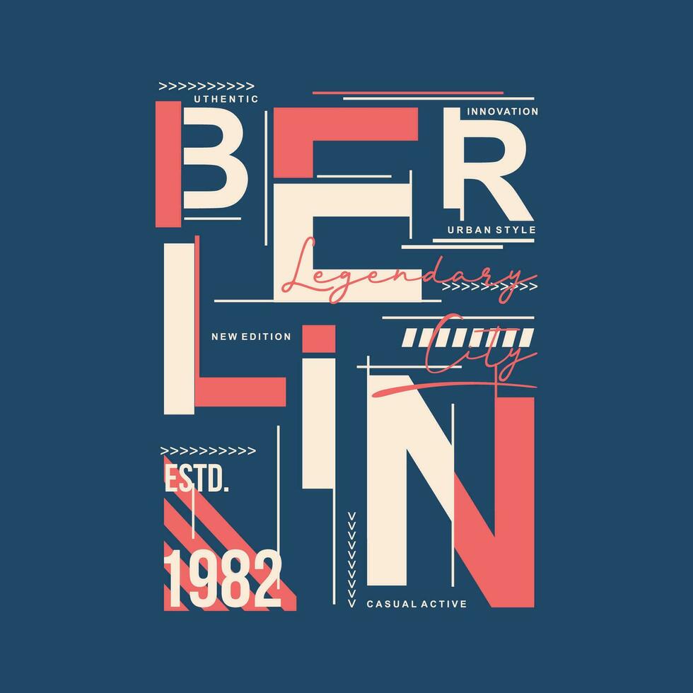 berlin germany graphic typography vector, t shirt design, illustration, good for casual style vector