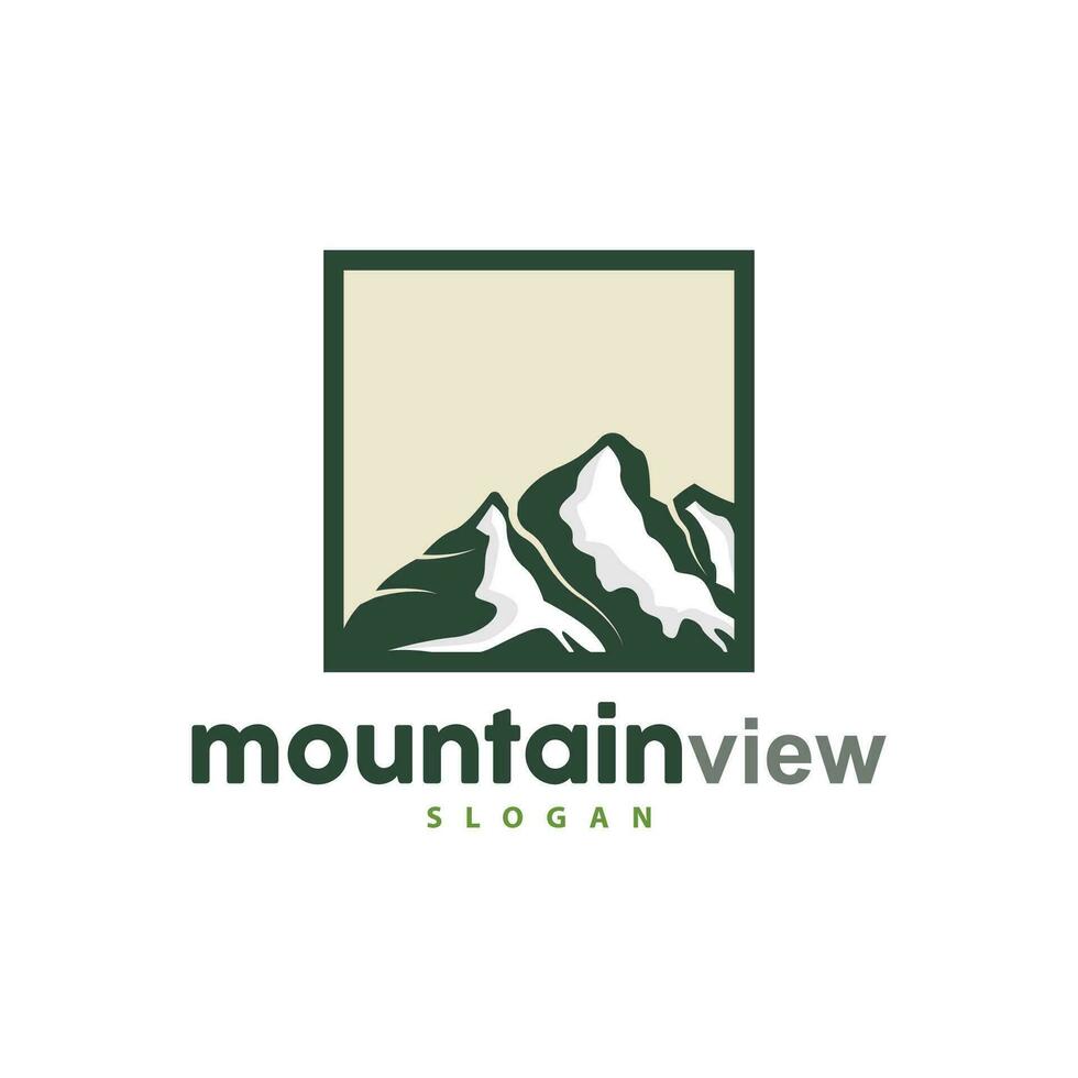 Mountain Nature Landscape Logo Simple Minimalist Design, Vector Illustration Symbol Template