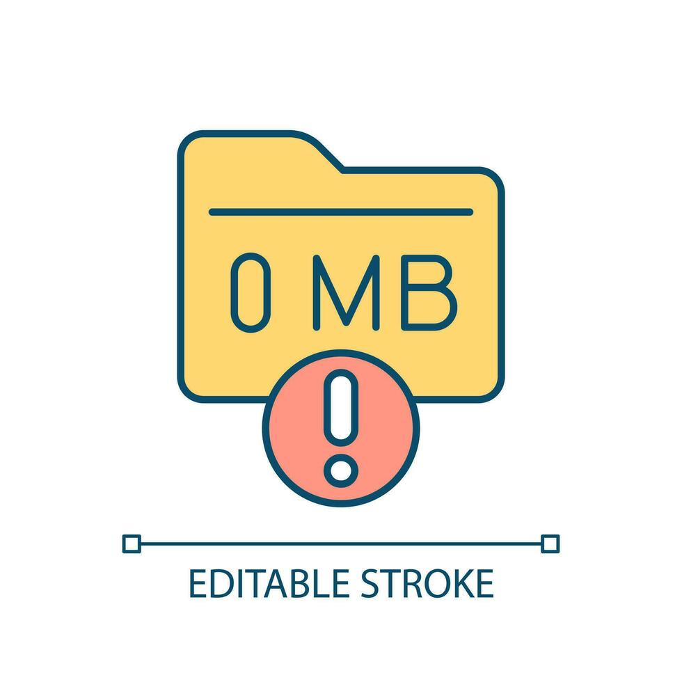 Loss of data RGB color icon. Prevent data destruction. Digital memory storage. Deleted files and information. Isolated vector illustration. Simple filled line drawing. Editable stroke