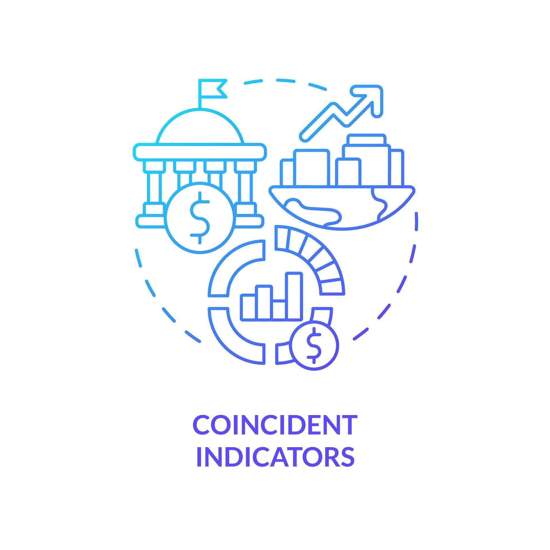 Coincident indicators blue gradient concept icon. System evaluation