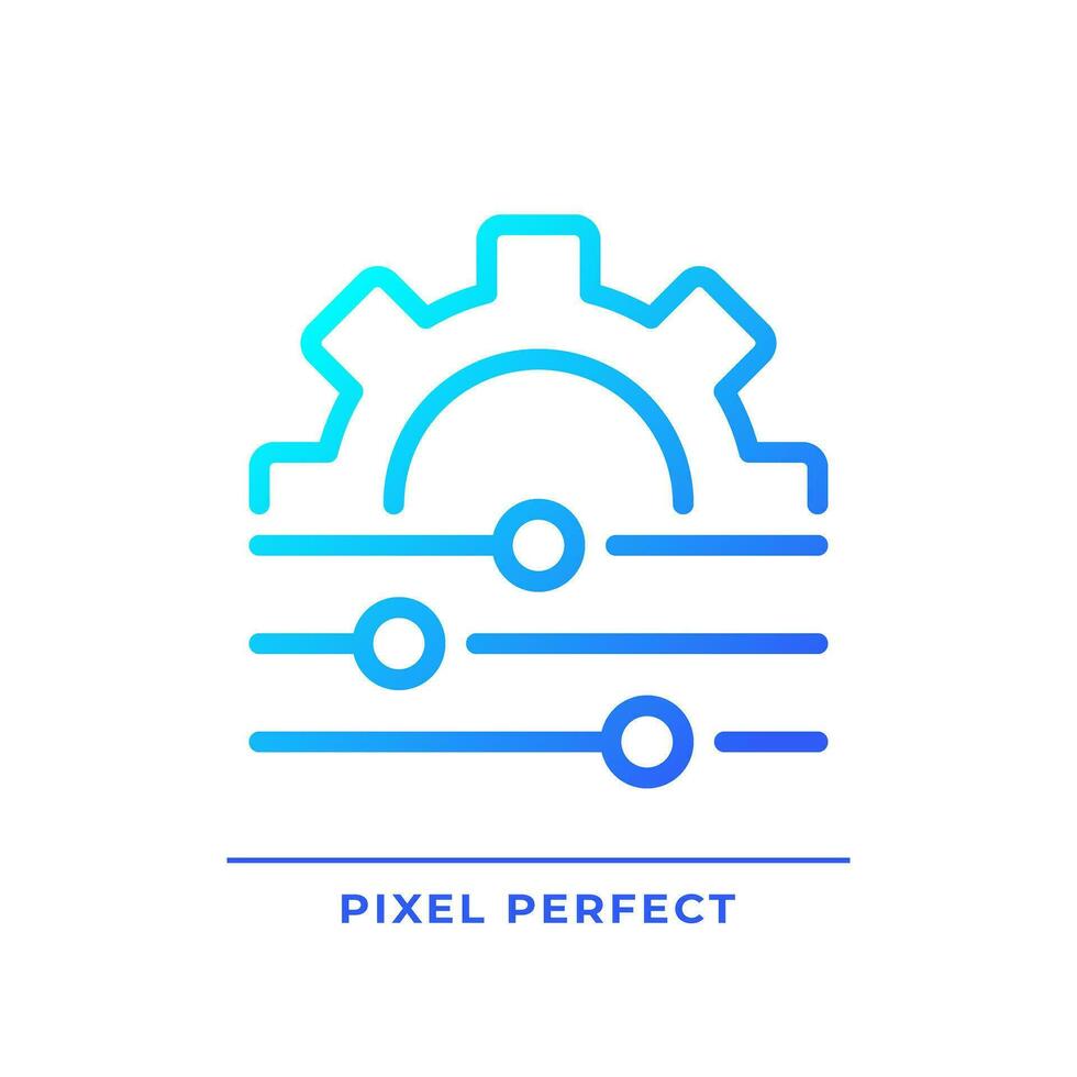Adjustment pixel perfect gradient linear vector icon. Personal changes. System regulation. Switch level. Customization. Thin line color symbol. Modern style pictogram. Vector isolated outline drawing