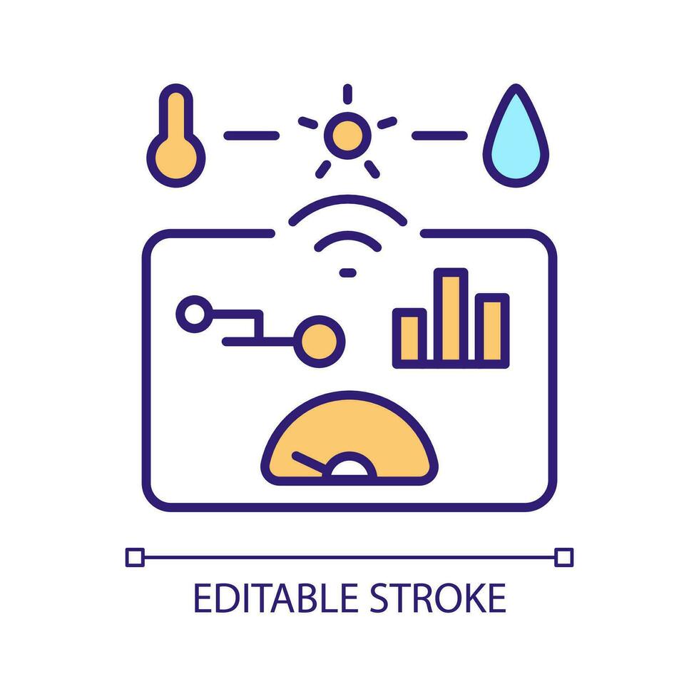 Weather measurement devices RGB color icon. Innovation meteorological technologies. Meteo forecast. Isolated vector illustration. Simple filled line drawing. Editable stroke