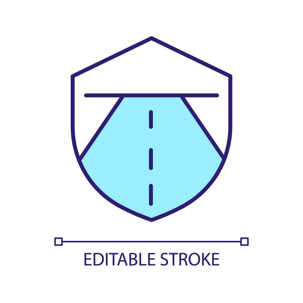 Safety on roadways RGB color icon. Traffic rules. Driving security. Protection on transport way. Isolated vector illustration. Simple filled line drawing. Editable stroke