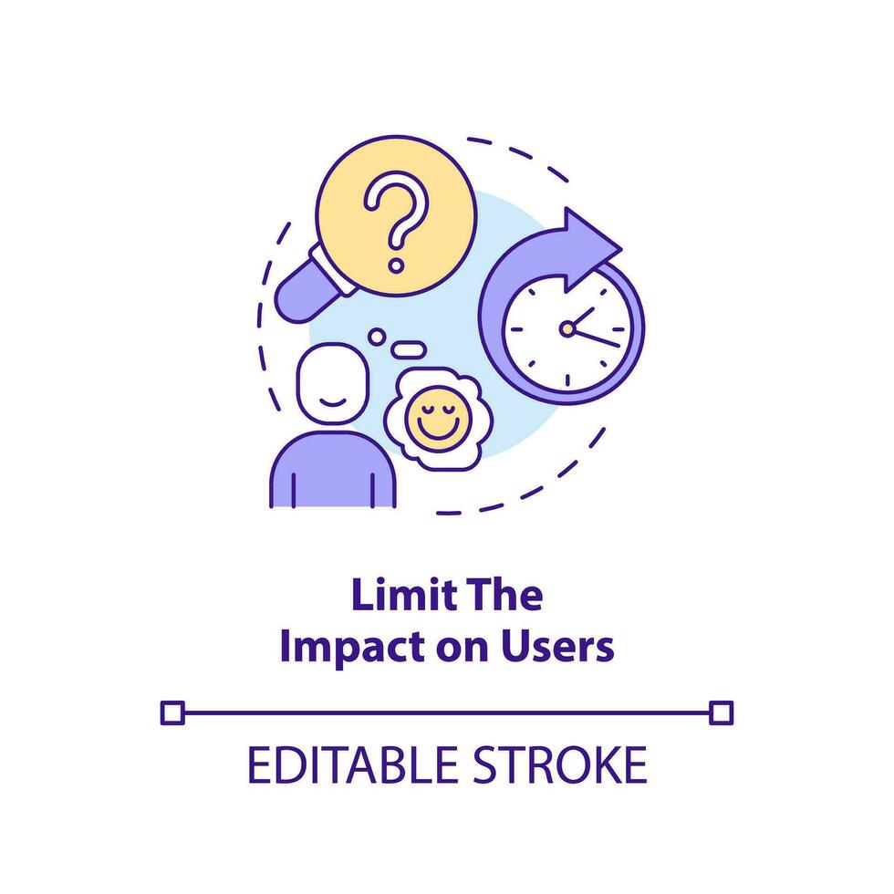 Limit impact on users concept icon. Improving release management process tip abstract idea thin line illustration. Isolated outline drawing. Editable stroke vector