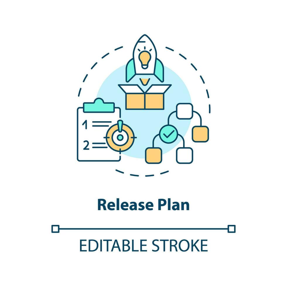 Plan concept icon. Product development. Software release management process step abstract idea thin line illustration. Isolated outline drawing. Editable stroke vector