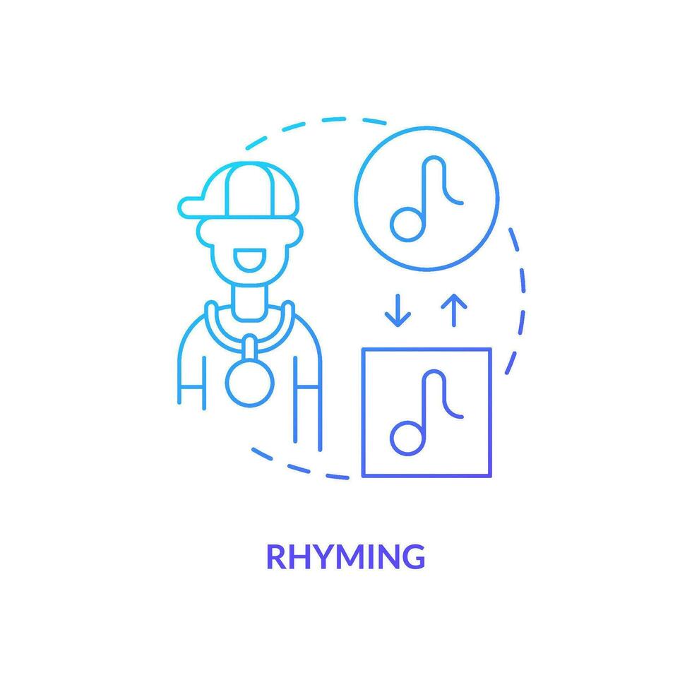 Rhyming memorization techniques blue gradient concept icon. Retain information. Brain training. Improve memory abstract idea thin line illustration. Isolated outline drawing vector