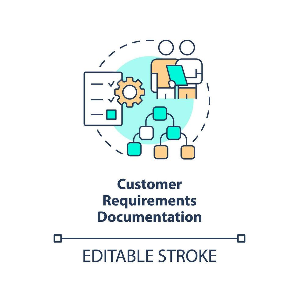 Customer requirements documentation concept icon. Project planning benefit abstract idea thin line illustration. Isolated outline drawing. Editable stroke vector